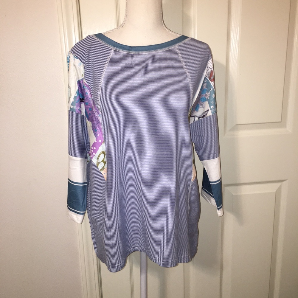 NWOT Multicolored Striped Oversized Top
